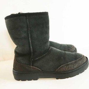 UGG green sheepskin short boots 8